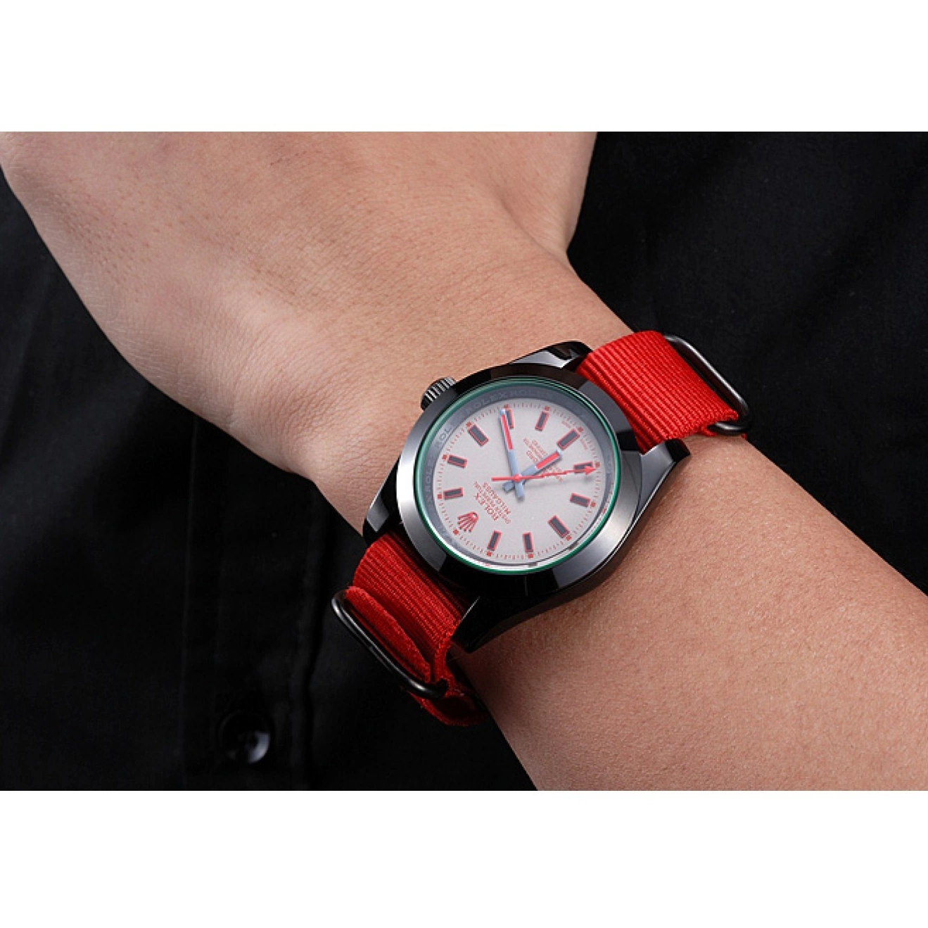Aaa replica watch 622002 Strap Rolex Milgauss Red Bamford Nylon 0817